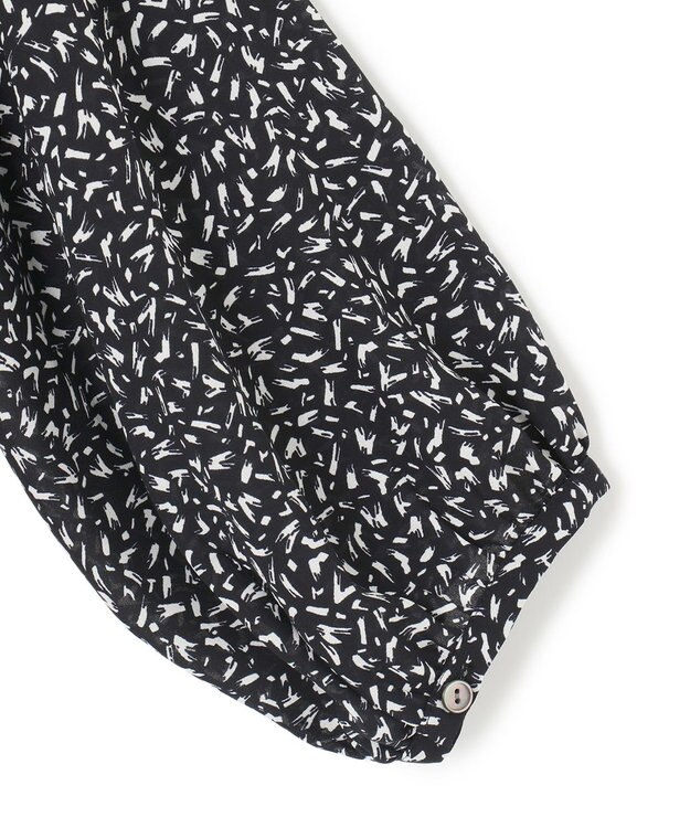 23区 L 【接触冷感/吸水速乾/洗える】ペインティングプリント ワンピース ネイビープリント