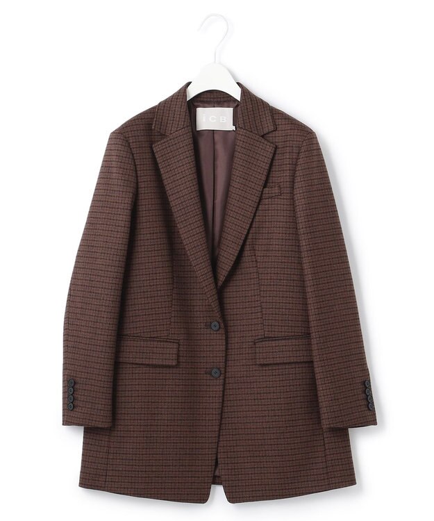 ICB W/Ryチェック テーラードジャケット ブラウン系