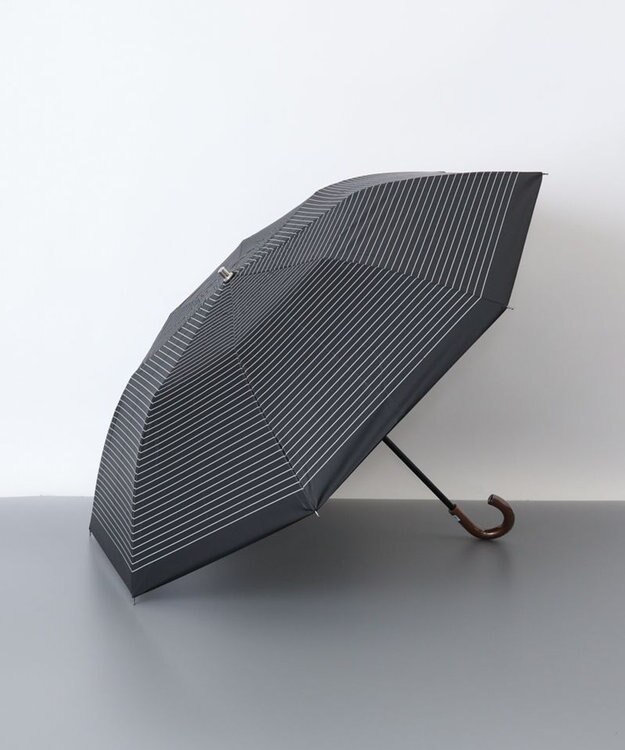 AURORA BLAO (ブラオ) ボーダー柄 晴雨兼用傘(折りたたみ傘) ブラック