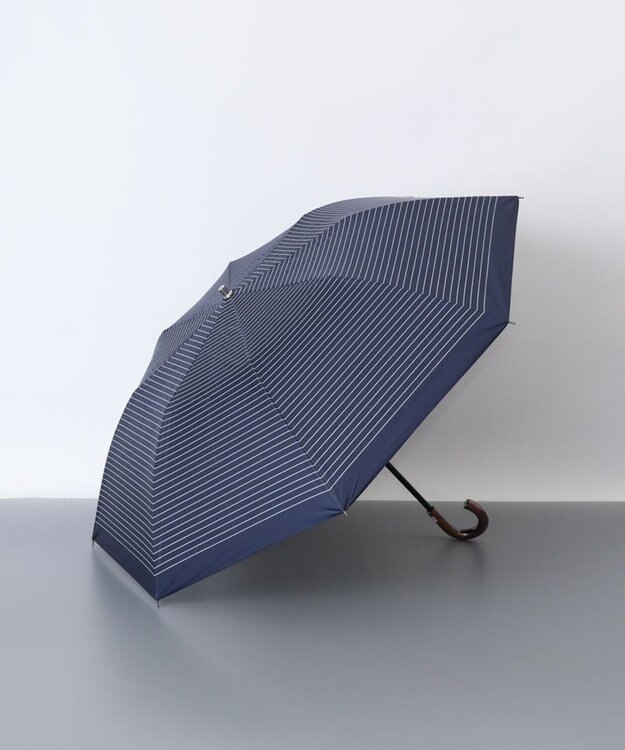 AURORA BLAO (ブラオ) ボーダー柄 晴雨兼用傘(折りたたみ傘) ダークネイビー
