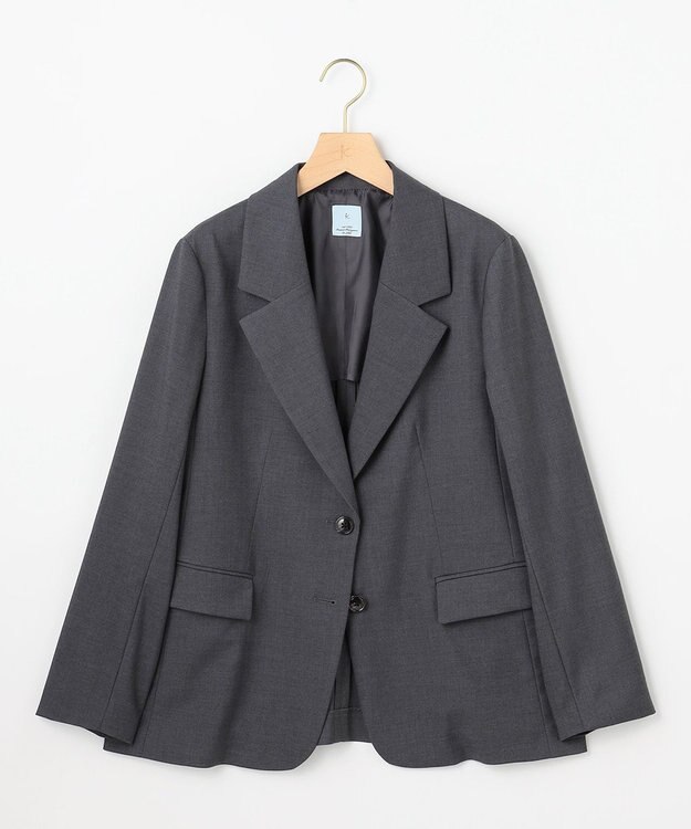 組曲 【加藤ローサさん着用】ハンサムツイル ジャケット チャコールグレー系