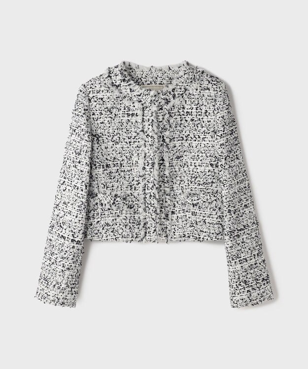 GRACE CONTINENTAL ミックスツイードジャケット ブラック