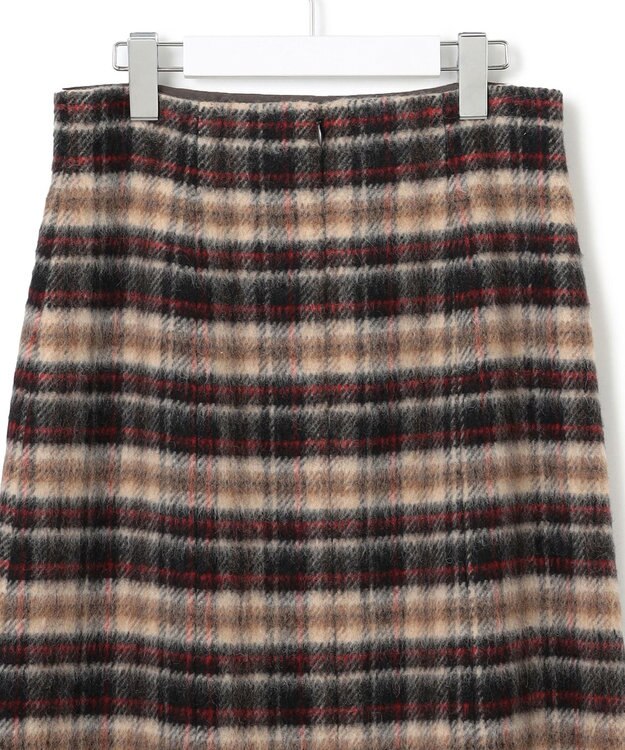 23区 シャギーチェック スカート ブラウンチェック