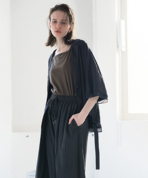 YECCA VECCA 【UVカット/遮熱/接触冷感】COOL袖シアージャケット Charcoal Gray