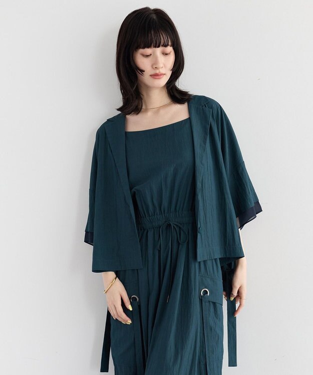 YECCA VECCA 【UVカット/遮熱/接触冷感】COOL袖シアージャケット Blue Green