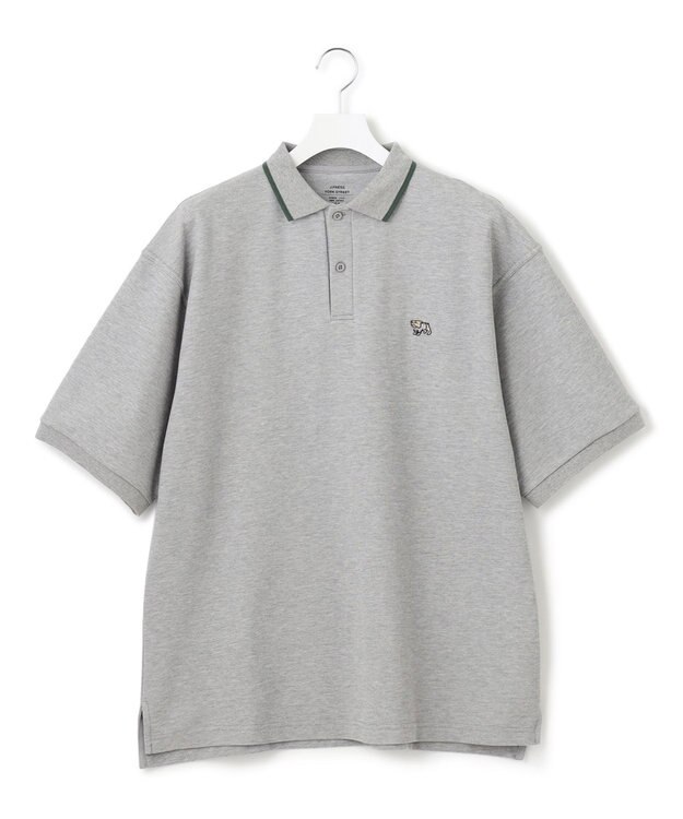 J.PRESS YORK STREET 【UNISEX】ブルドック ワンポイント ポロシャツ ライトグレー系