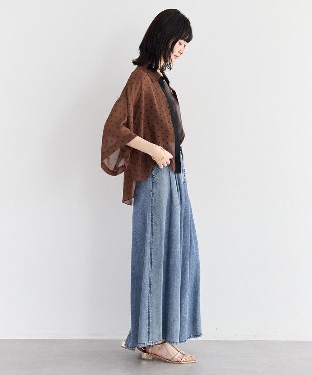 YECCA VECCA バイオ加工ヴィンテージデニムワイドパンツ Indigo