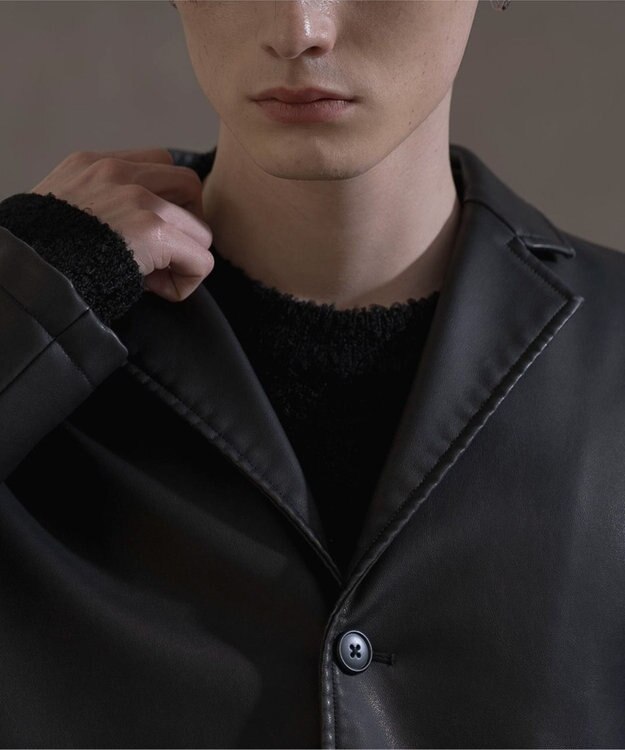 WEGO PUシングルテーラードジャケット ブラック