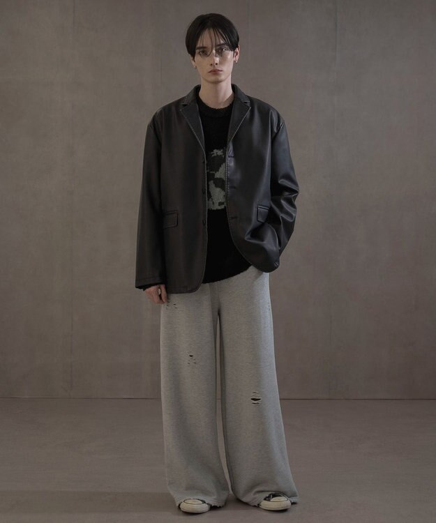 WEGO PUシングルテーラードジャケット ブラック