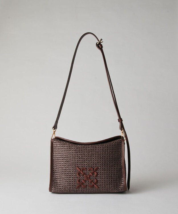 russet ナイロンラフィアショルダーバッグ(CE-1713) D.Brown