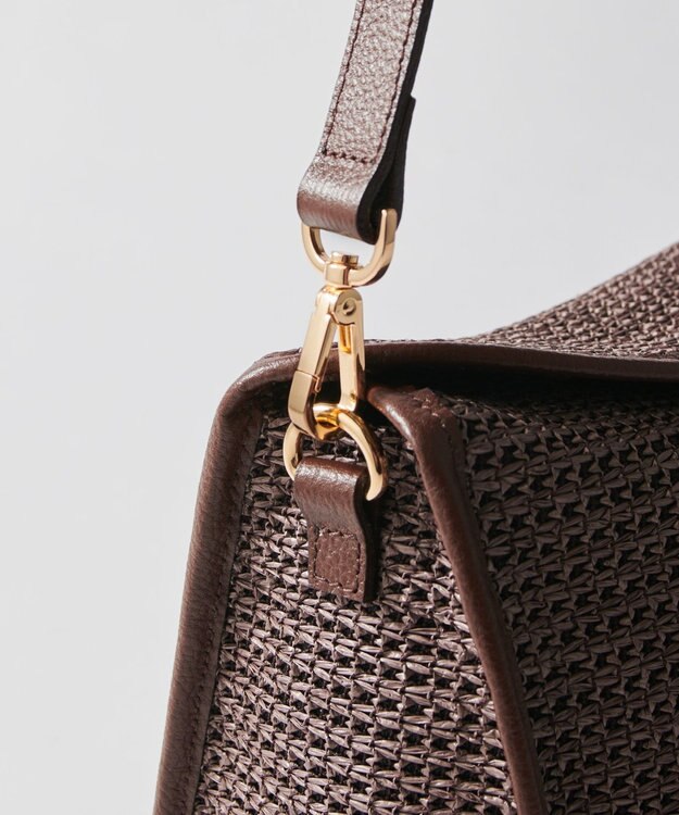 russet ナイロンラフィアショルダーバッグ(CE-1713) D.Brown