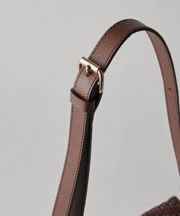 russet ナイロンラフィアショルダーバッグ(CE-1713) D.Brown