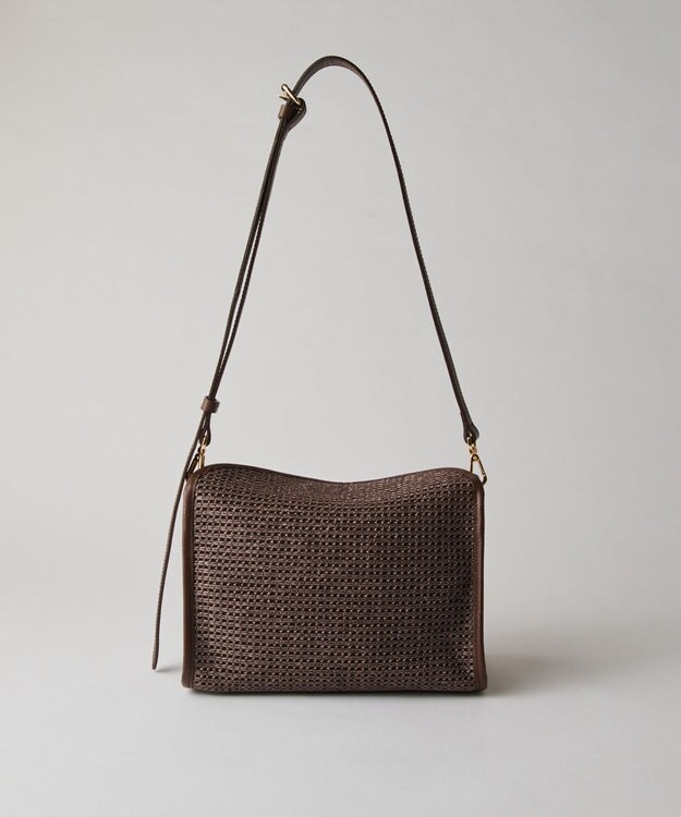 russet ナイロンラフィアショルダーバッグ(CE-1713) D.Brown