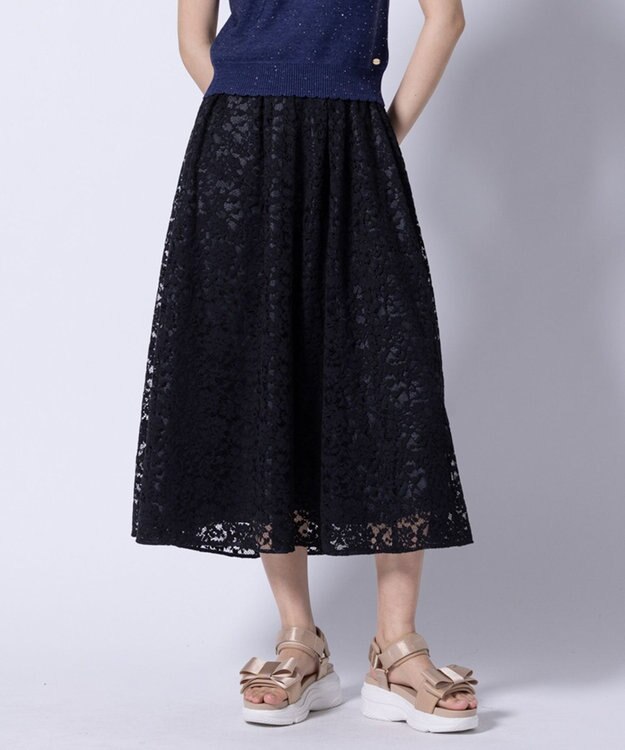 TOCCA 【洗える・消臭】LACE A LA CARTE スカート ブラック系