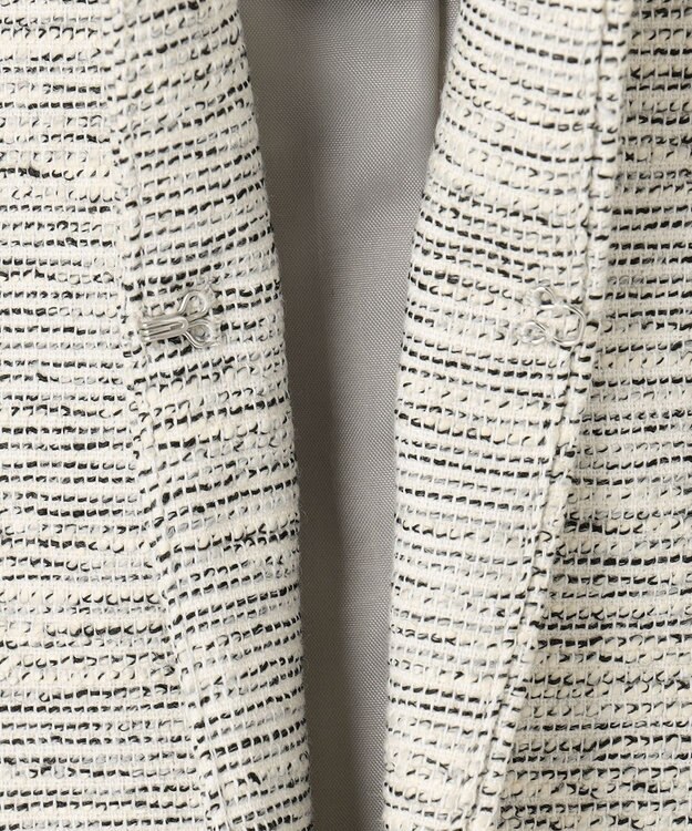 ANY L ツイードジャケット オフ×ブラック