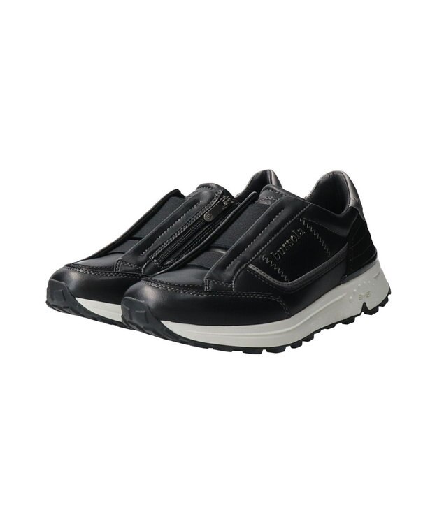 INTER-CHAUSSURES 【BUSSOLA】サイドジップスニーカー ブラックコンビ