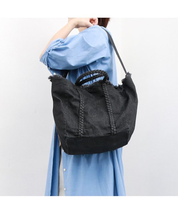 UNBILLION カシュカシュ cachecache / 2wayビッグデニムトート ブラック