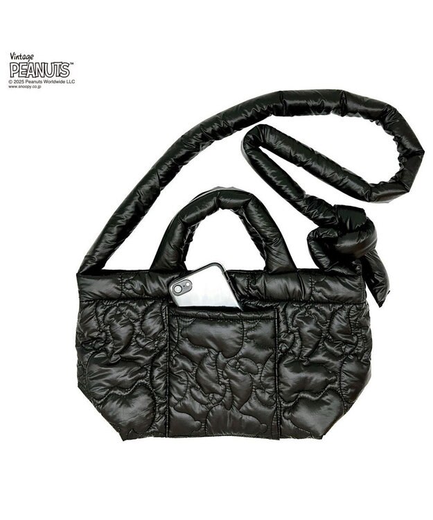 ROOTOTE 8451【スヌーピー】IP.デリ.キルト.ピーナッツ-0N 01：シャイニーブラック