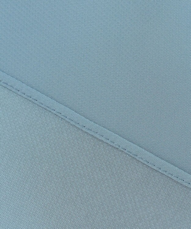 ICB 【洗える・UVケア】BackSatinAmunzen スカーフタイブラウス ライトブルーグレー系