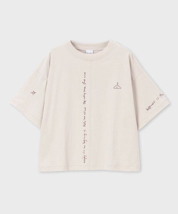 Paul Smith ハンドドローイング刺繍 半袖Tシャツ アイボリー