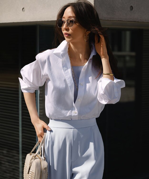 23区 【新色追加/Oggi掲載】ミスティサテン タンクトップ スカイブルー系