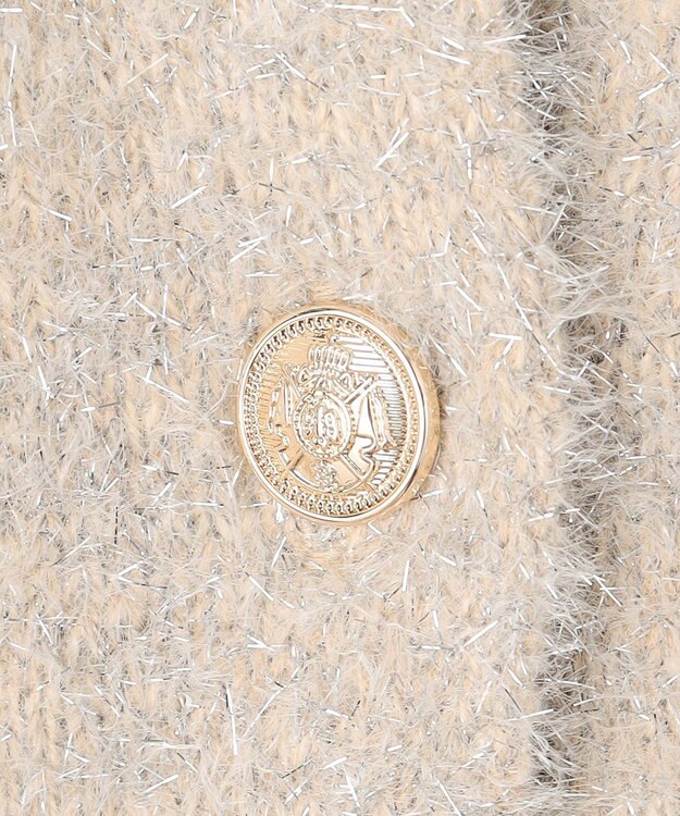 Feroux 【洗える】ラメシャギー カーディガン ベージュ系