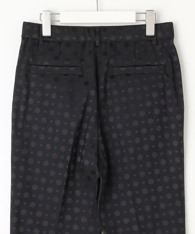 自由区 【洗える】ブライトドットジャガード テーパードパンツ ネイビー系7