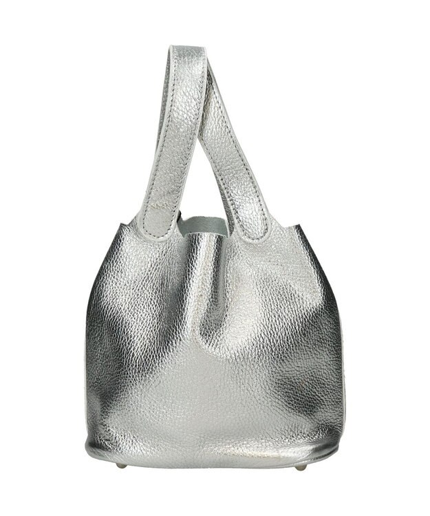 INTER-CHAUSSURES 【ANDREA CARDONE】メタリックレザーバケットバッグ シルバー