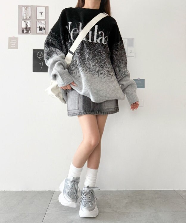 WEGO ラバーコンビ厚底スニーカー シルバー