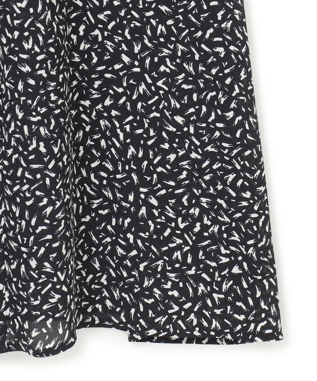 23区 L 【接触冷感/吸水速乾/洗える】ペインティングプリント ワンピース ネイビープリント