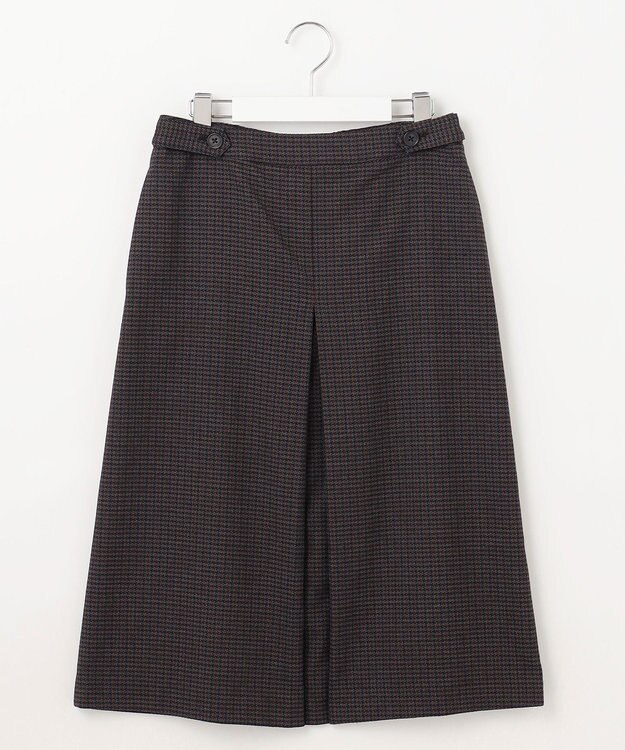 J.PRESS LADIES 【洗える】30/2 TR ドビー ガンクラブ ボックスプリーツ スカート グレー系3