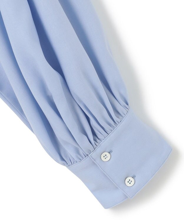 23区 L 【洗える】キュアセルツイル ピンタック ブラウス サックスブルー系