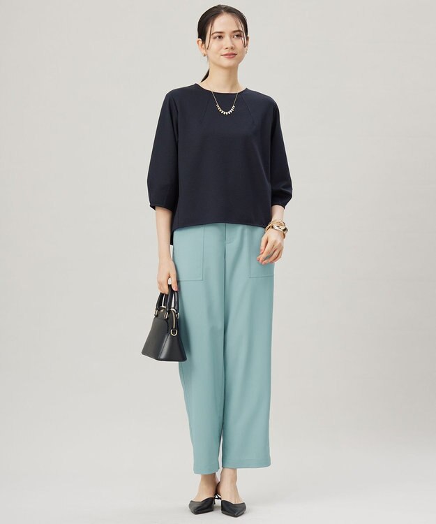 自由区 【セットアップ対応・洗える】ブークレダンボール カットソー ネイビー