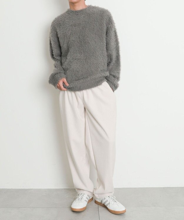 WEGO 【暖パンツ/SMLサイズ展開】裏ベロアシェフパンツ ホワイトアイボリー