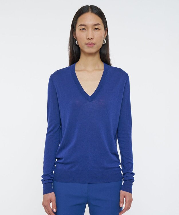 JOSEPH 【洗える】キャッシュエアー　Vネックニット Cobalt