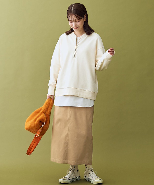 ANY ハーフジップスウェット エクリュ