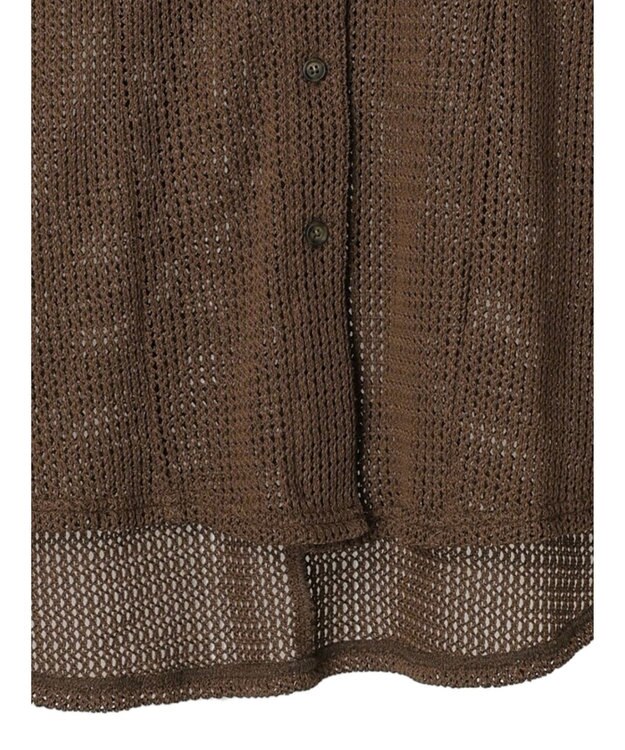 Green Parks カットレースシャツチュニック Brown