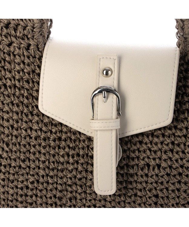 UNBILLION カシュカシュ cachecache / ベルトフラップクロッシェトート カゴバッグ GY