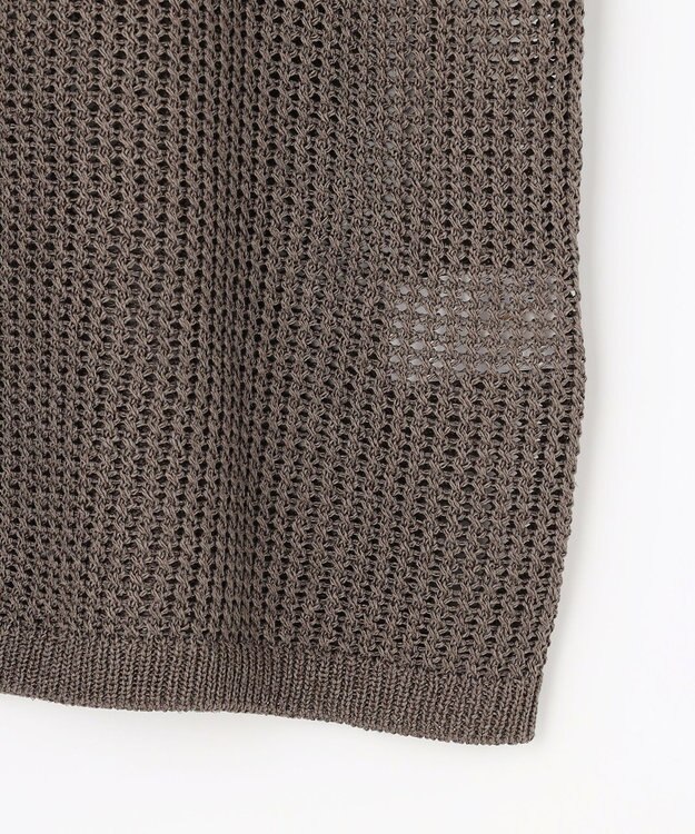 自由区 ペーパーコットンメッシュ ベスト ブラウン