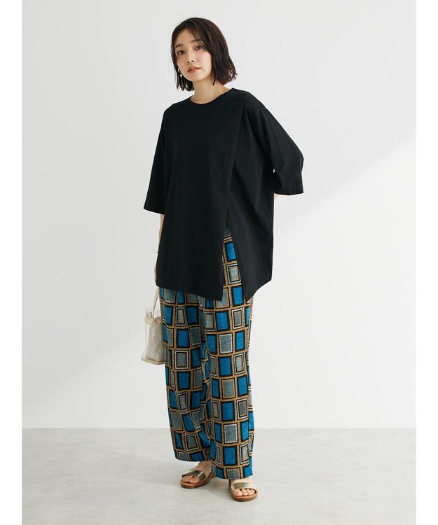 Green Parks アシメトリーデザインチュニック Black