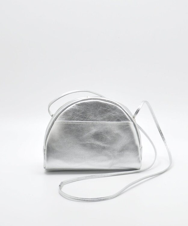 blancle メタリックレザー ハーフサークルショルダー SILVER