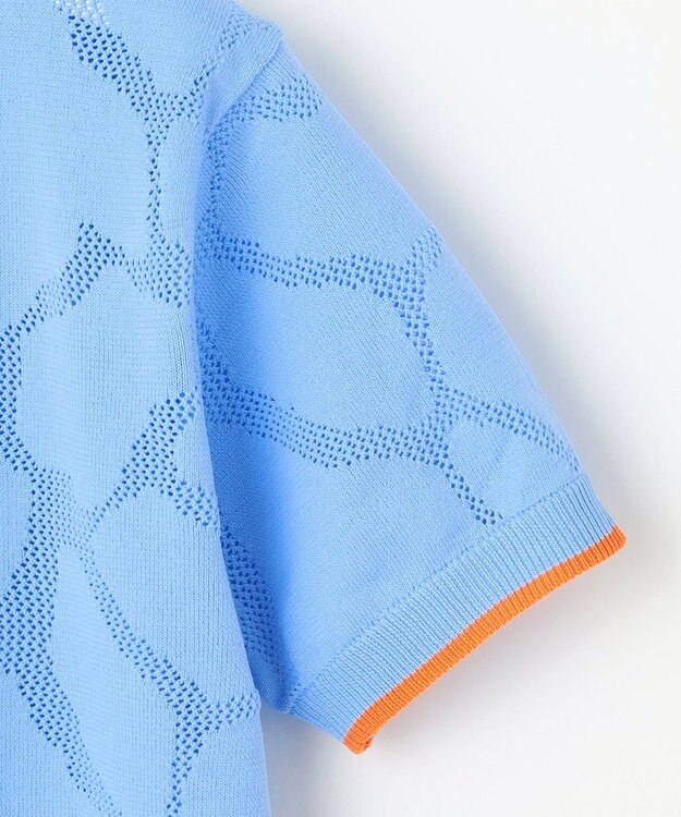 PW CIRCULUS 【WOMEN】ジラフメッシュ ニット ゴルフウェア レディース スカイブルー系