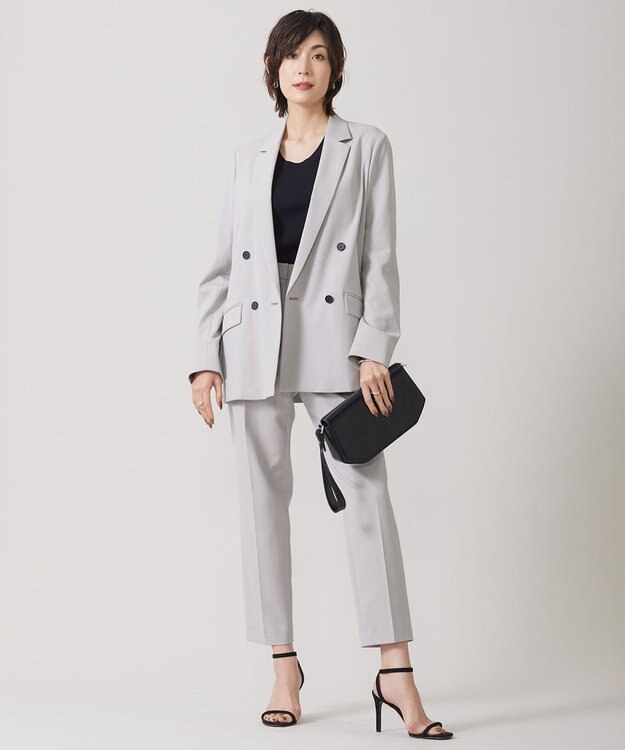 ICB 【洗える】 シンセティックフルニードル クルーネックプルオーバー ブラック系