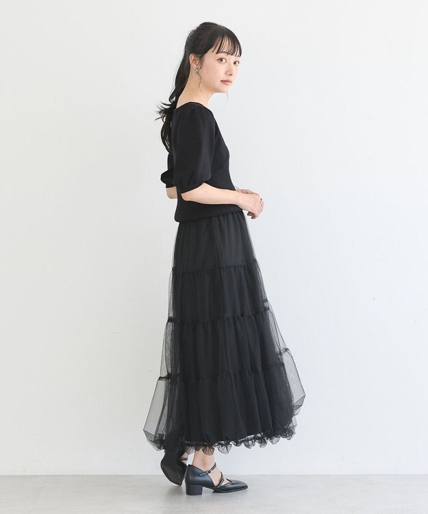 earth music&ecology チュールバルーンスカート Black
