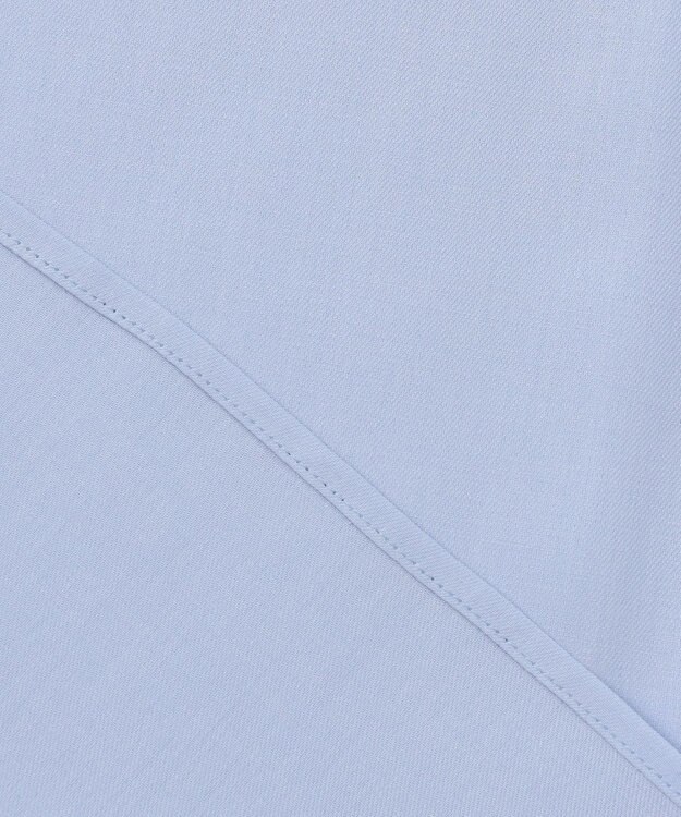 23区 L 【洗える】キュアセルツイル ピンタック ブラウス サックスブルー系