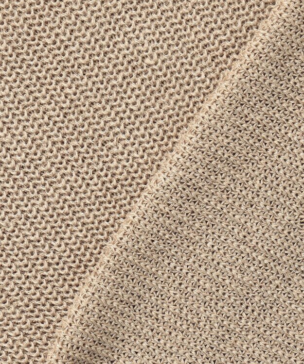 自由区 リネンミドルゲージプルオーバー ニット ベージュラメ