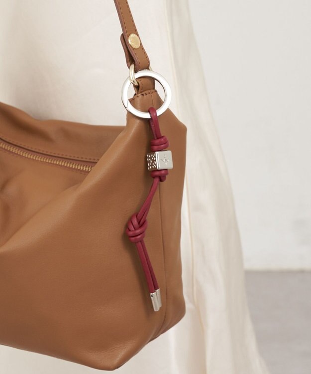 russet ［ノットモチーフ×メタルパーツ］レザーコードバッグチャーム（Z-223） Bordeaux