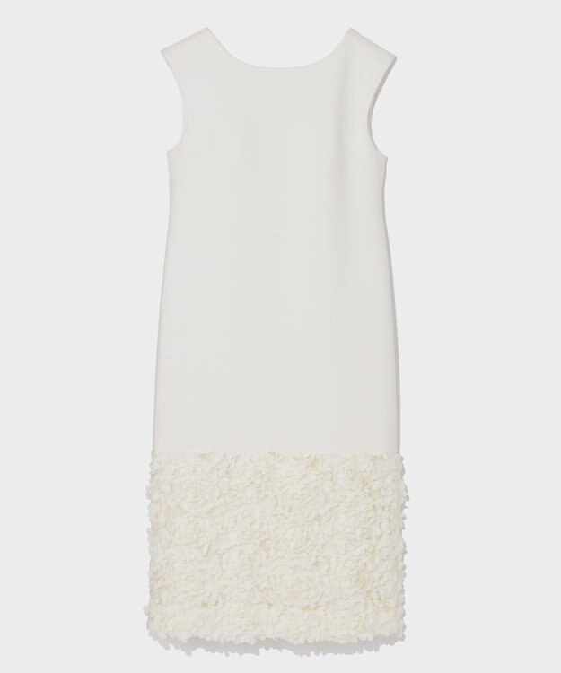 GRACE CONTINENTAL フラワーチュール切替ドレス ホワイト