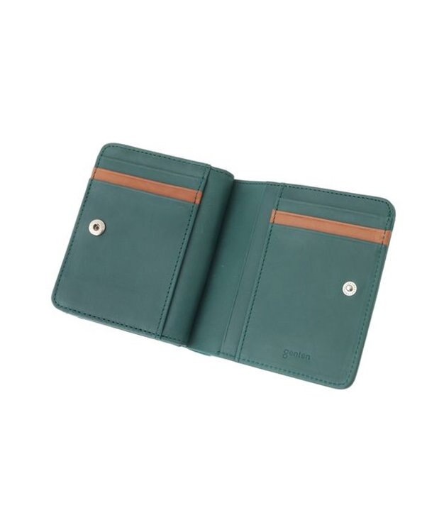 genten ピア L字ファスナー2つ折り財布 ブルーグリーン