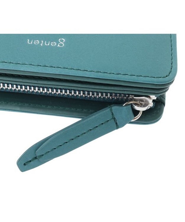 genten ピア L字ファスナー2つ折り財布 ブルーグリーン